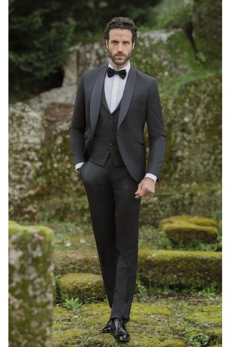 Abito da sposo in lana Super 130's nera ? Tessuto Zignone 26.23.001 Abito da sposo in lana Super 130's nera ? Tessuto Zignone 26.23.001