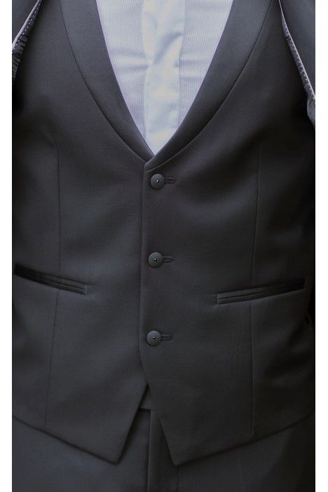 Abito da sposo in lana Super 130's nera ? Tessuto Zignone 26.23.001 Abito da sposo in lana Super 130's nera ? Tessuto Zignone 26.23.001