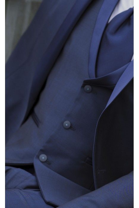 Abito da sposo in lana Super 130's blu ? Tessuto Zignone 26.25.323 Abito da sposo in lana Super 130's blu ? Tessuto Zignone 26.25.323