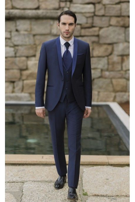 Abito da sposo in lana Super 130's blu ? Tessuto Zignone 26.25.323