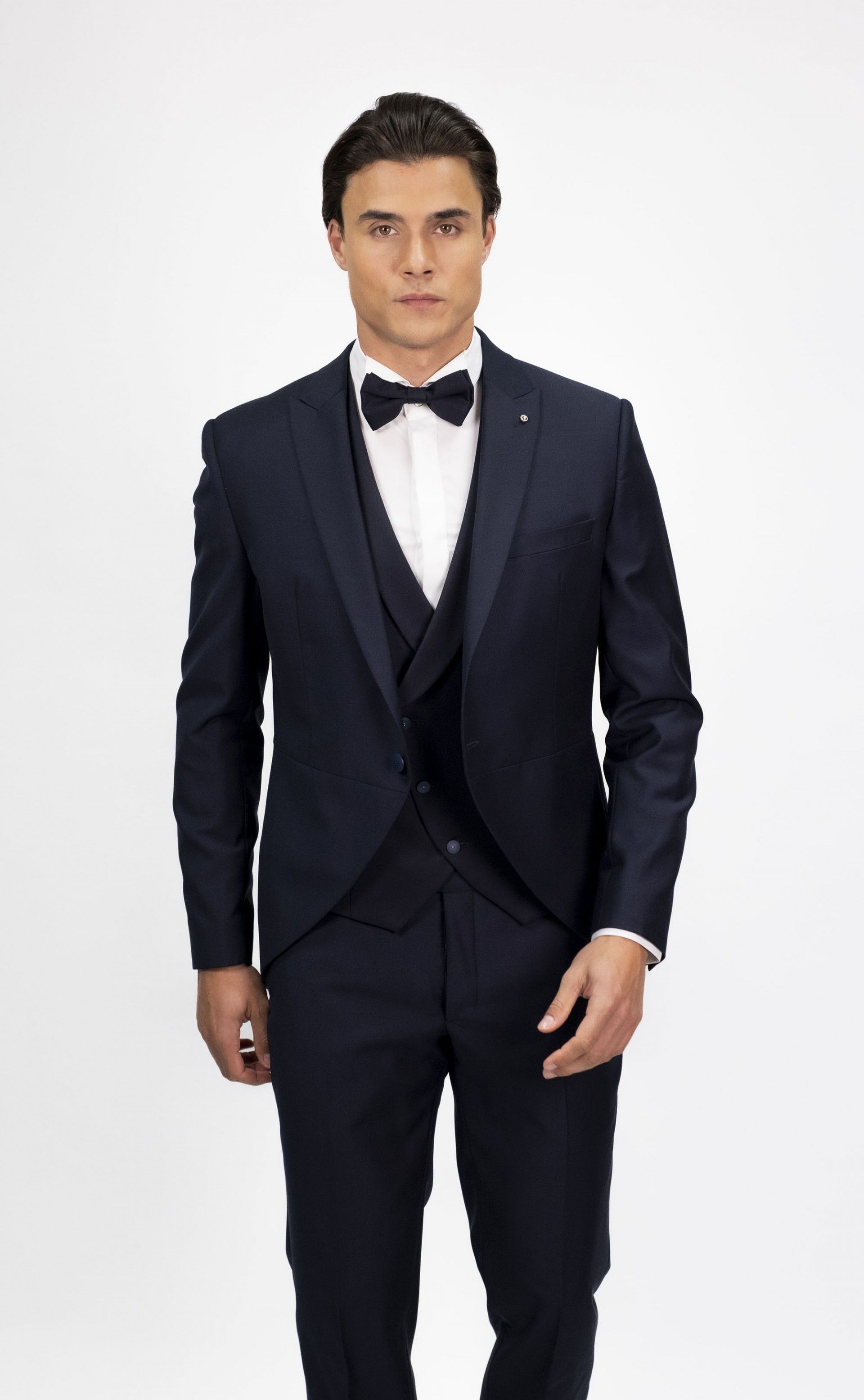 Abito da sposo in lana Super 130's blu scuro ? Tessuto Zignone 26.61.307