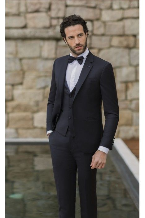 Abito da sposo in lana Super 130's blu scuro ? Tessuto Zignone 26.38.305