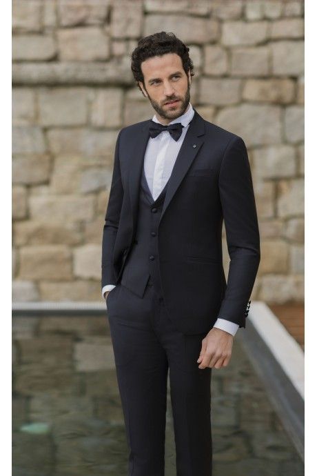 Abito da sposo in lana Super 130's blu scuro ? Tessuto Zignone 26.38.305