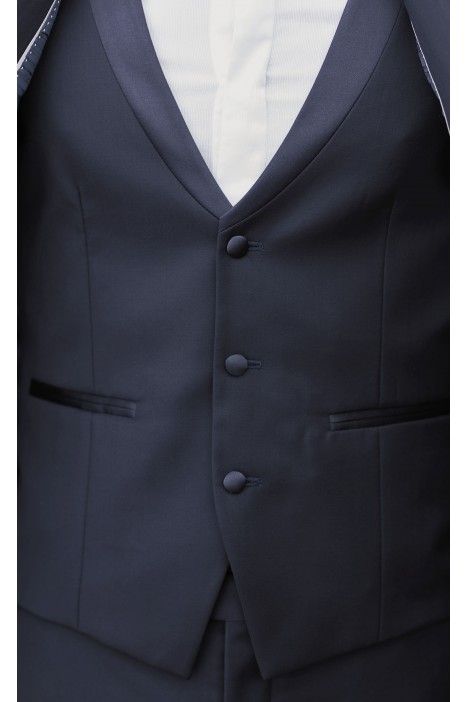 Abito da sposo in lana Super 130's blu scuro ? Tessuto Zignone 26.38.305