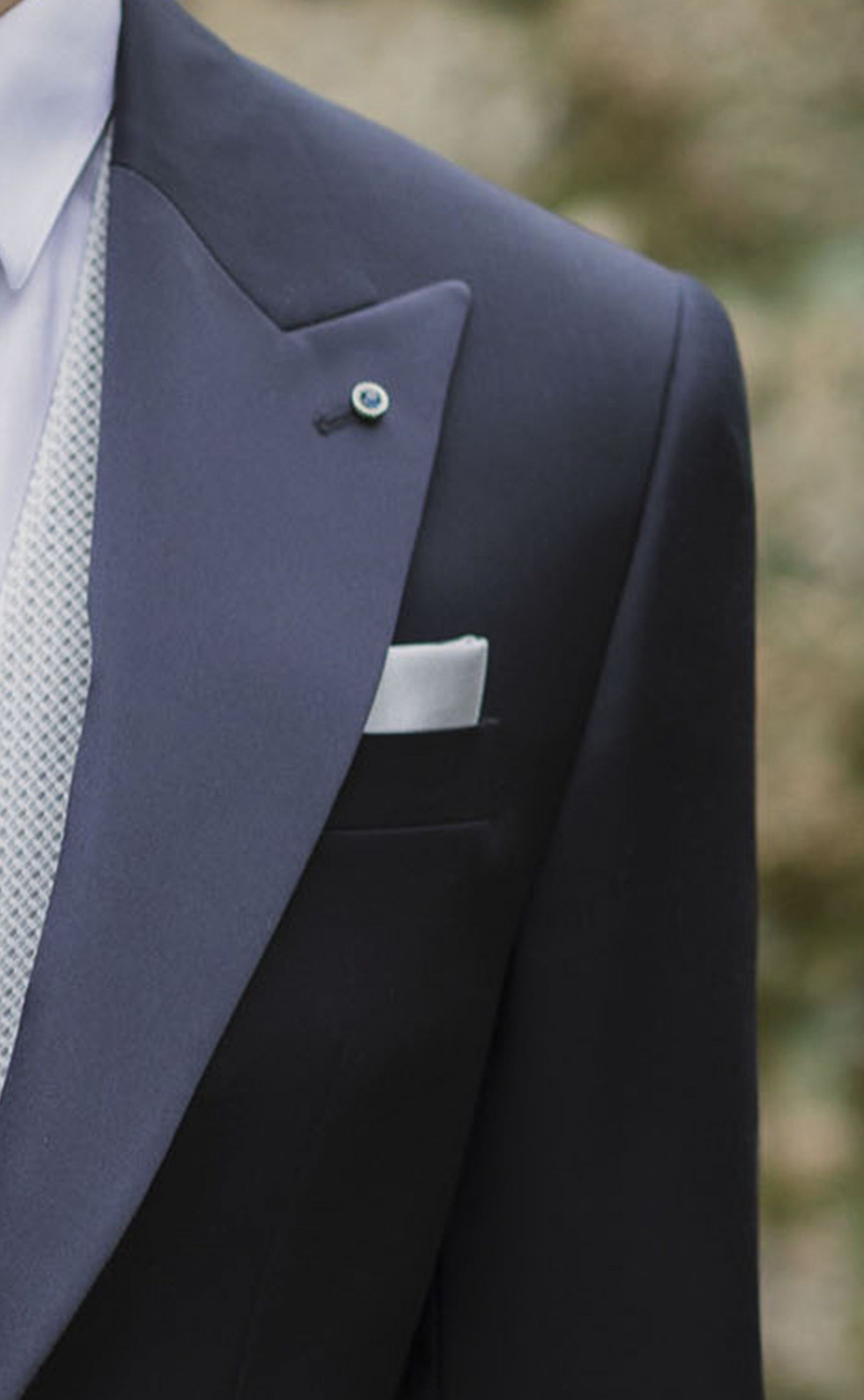 Groom Suit in Super 130's Wool Dark Blue ? Zignone Fabric 26.40.306