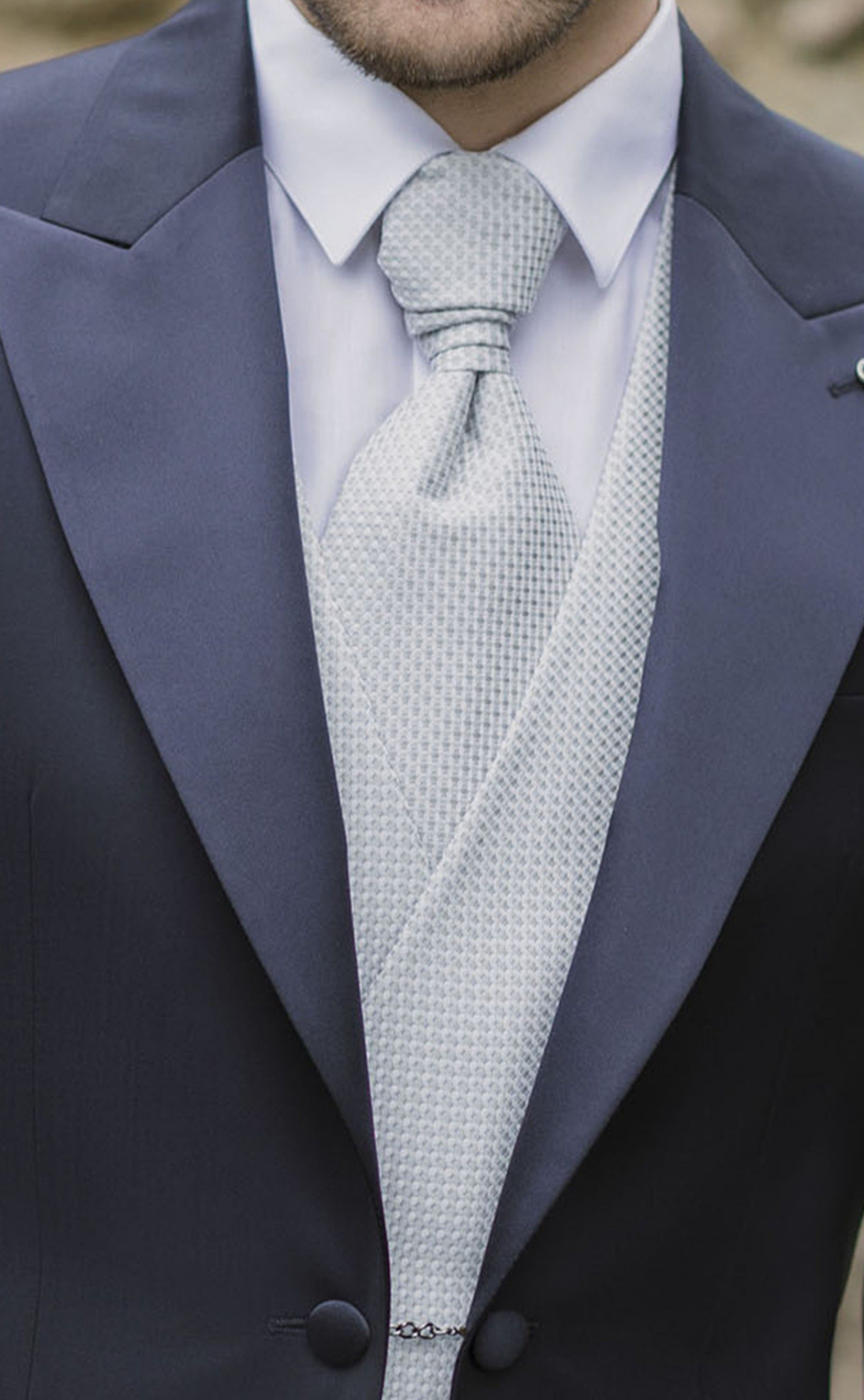 Groom Suit in Super 130's Wool Dark Blue ? Zignone Fabric 26.40.306