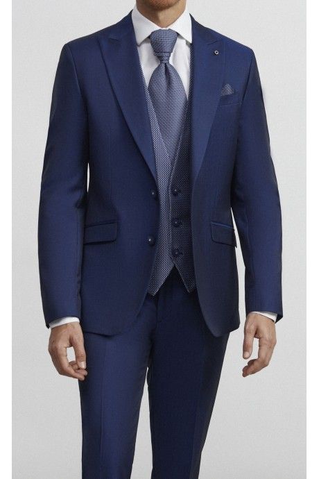 Abito da sposo in lana e mohair blu ? Tessuto Vitale Barberis Canonico 26.57.32N Abito da sposo in lana e mohair blu ? Tessuto Vitale Barberis Canonico 26.57.32N