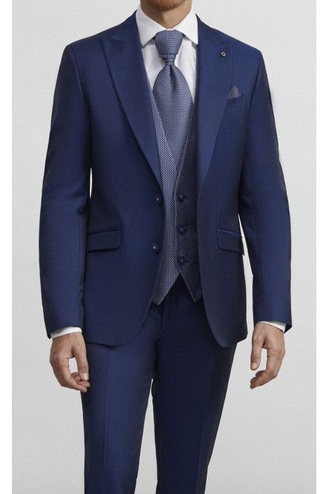 Abito da sposo in lana e mohair blu ? Tessuto Vitale Barberis Canonico 26.57.32N Abito da sposo in lana e mohair blu ? Tessuto Vitale Barberis Canonico 26.57.32N