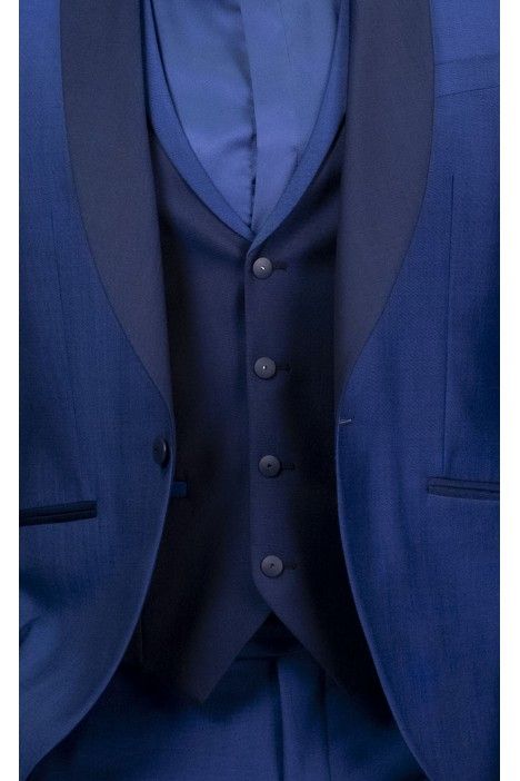 Abito da sposo in lana e mohair blu medio ? Tessuto Vitale Barberis Canonico 26.60.34E Abito da sposo in lana e mohair blu medio ? Tessuto Vitale Barberis Canonico 26.60.34E